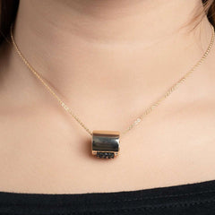 CHARM STERLING BLACK STONE PENDANT