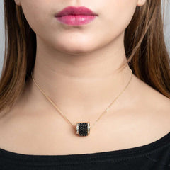 CHARM STERLING BLACK STONE PENDANT