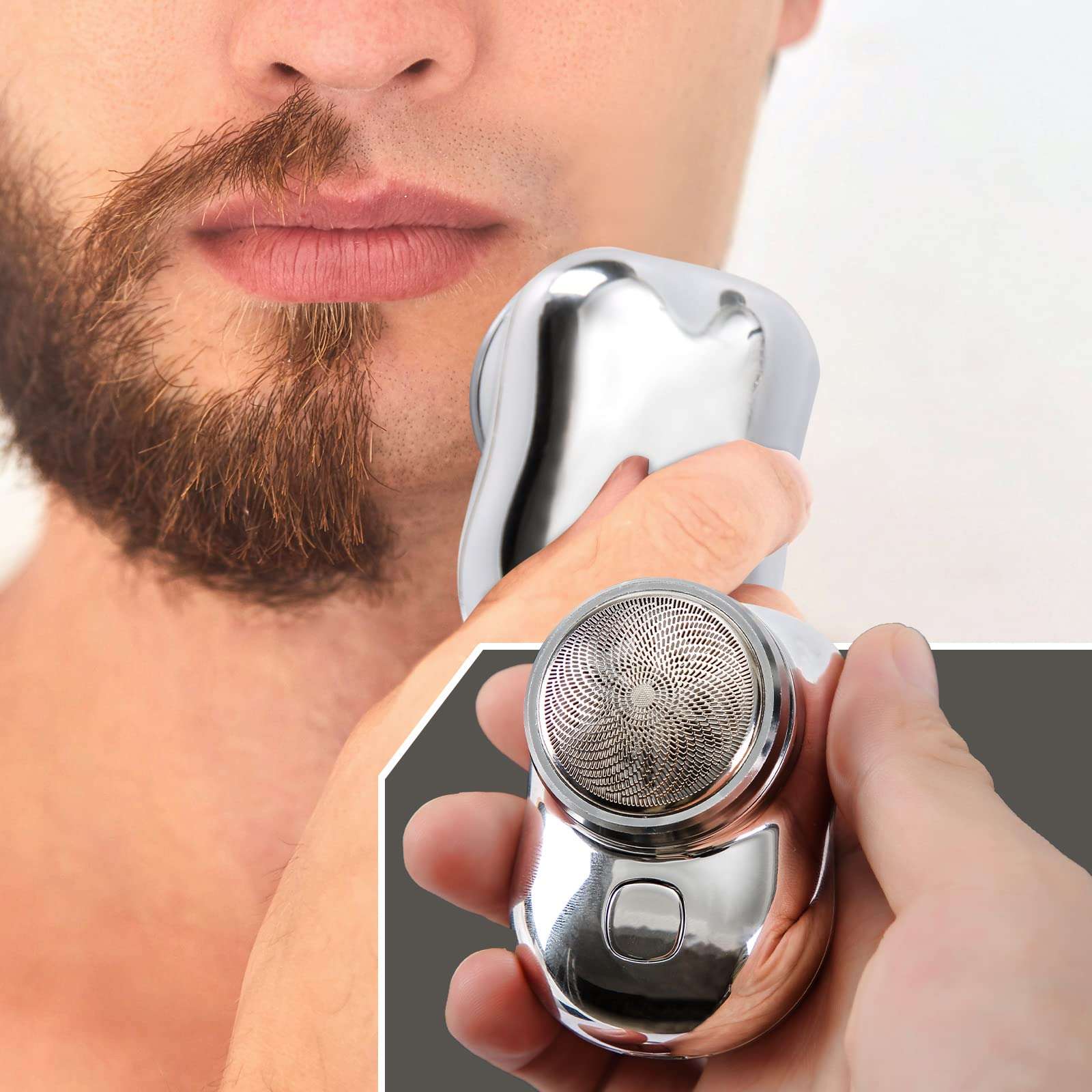 Mini-Shaver, Portable Electric Shaver, Mini Electric Razor Shavers for Men, Rechargeable Shaver Easy One-Button Use Suitable for Home,Car,Travel