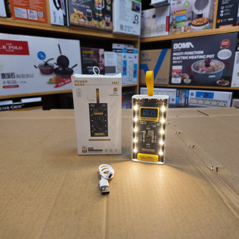 66W Transparent Power Bank, 20,000mAh PD and 10000 mAh Fast Charging with Digital Display