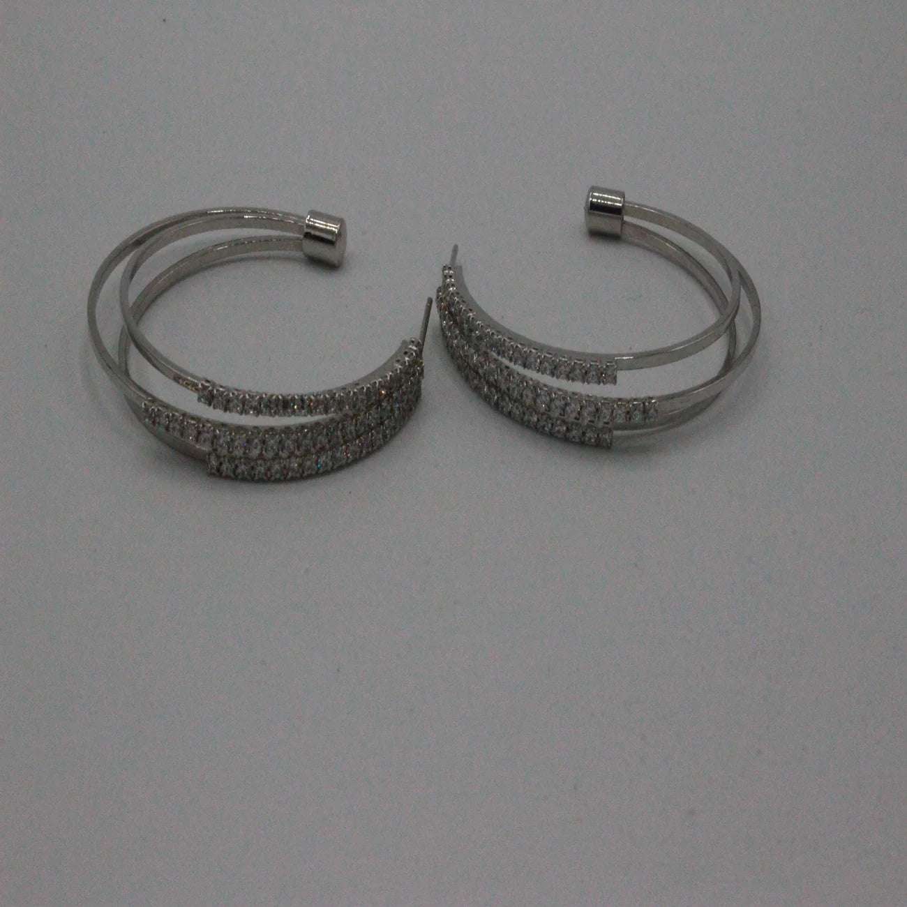 Silver Double Hoop Earing
