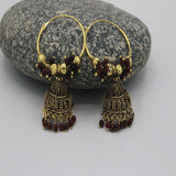 Jaipur Jhumka with red Pearls