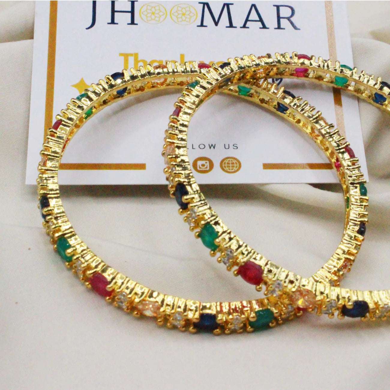 Multicolor Gem Gold color Bracelet