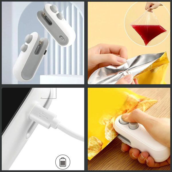 USB Rechargeable 2-in-1 Mini Bag Sealer & Cutter