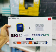 I20 Ultra Max 10-in-1 Smartwatch with 7 Straps & Airpods 2