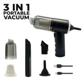 3 in 1 Mini Portable Wireless Car & Home Vacuum Cleaner