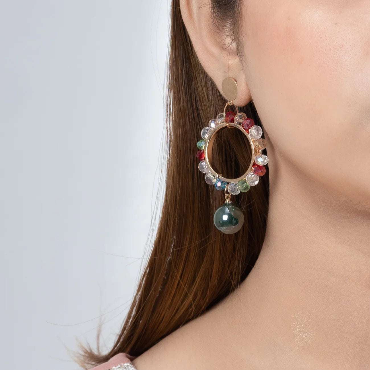 MULTI ROUND DROP EARRING