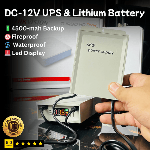 12V DC Mini UPS Backup for Security Camera Systems (5 Hour Battery Backup 🔥 Fireproof 💦 Waterproof 🚨Led Display)