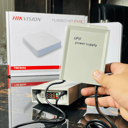 12V DC Mini UPS Backup for Security Camera Systems (5 Hour Battery Backup 🔥 Fireproof 💦 Waterproof 🚨Led Display)