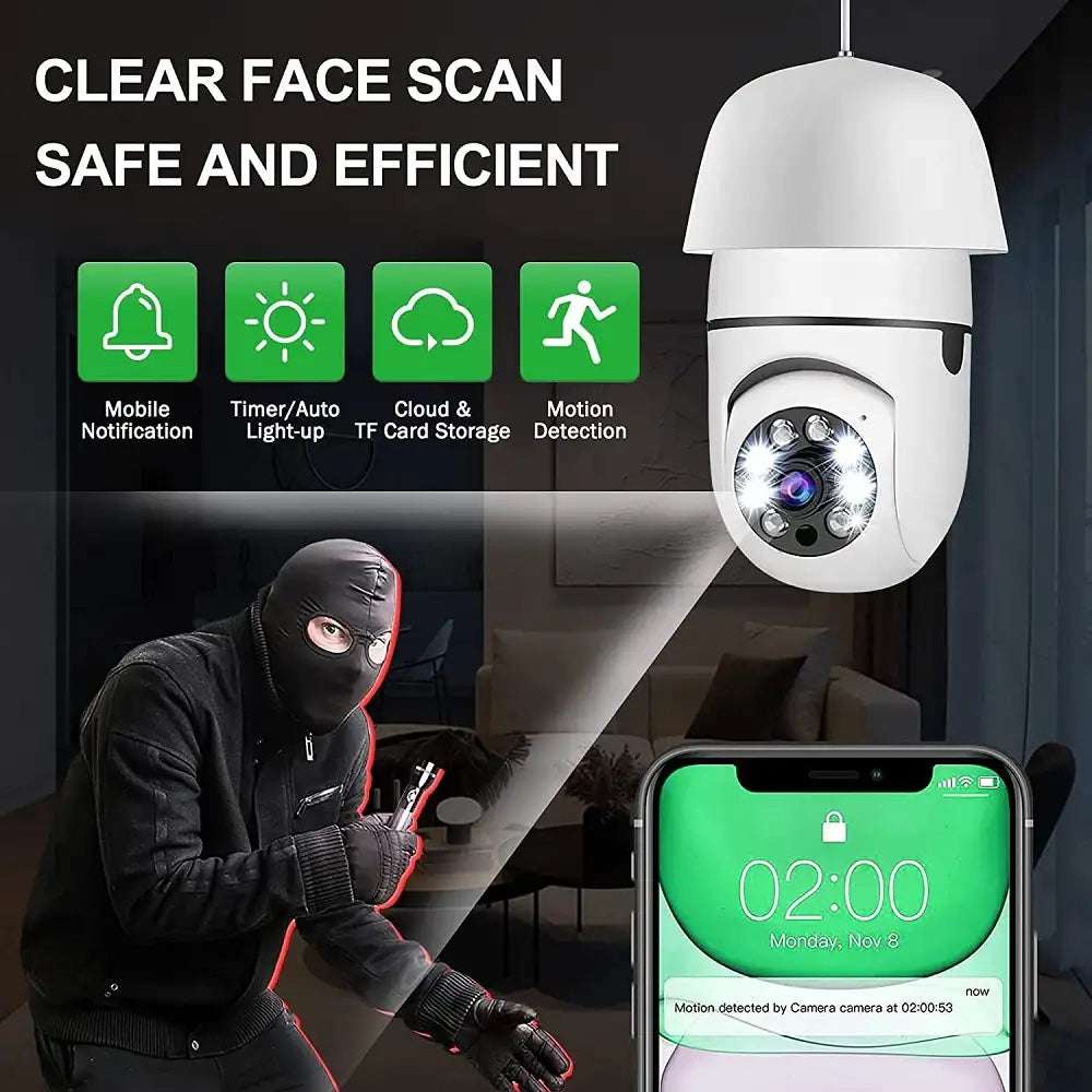 360 Rotating Wireless Panoramic Night Vision Security Camera