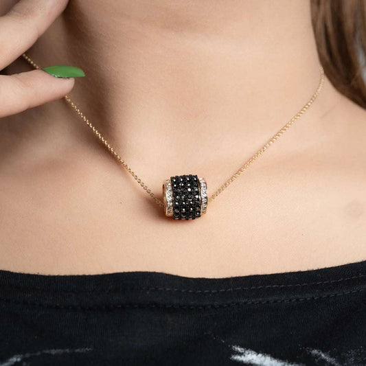 CHARM STERLING BLACK STONE PENDANT