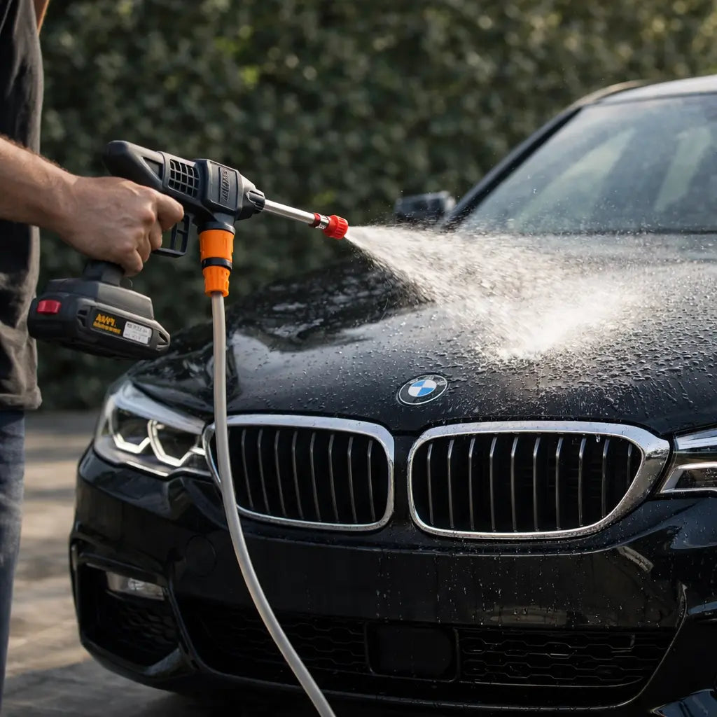 Rechargeable wireless car washer with a 48V battery