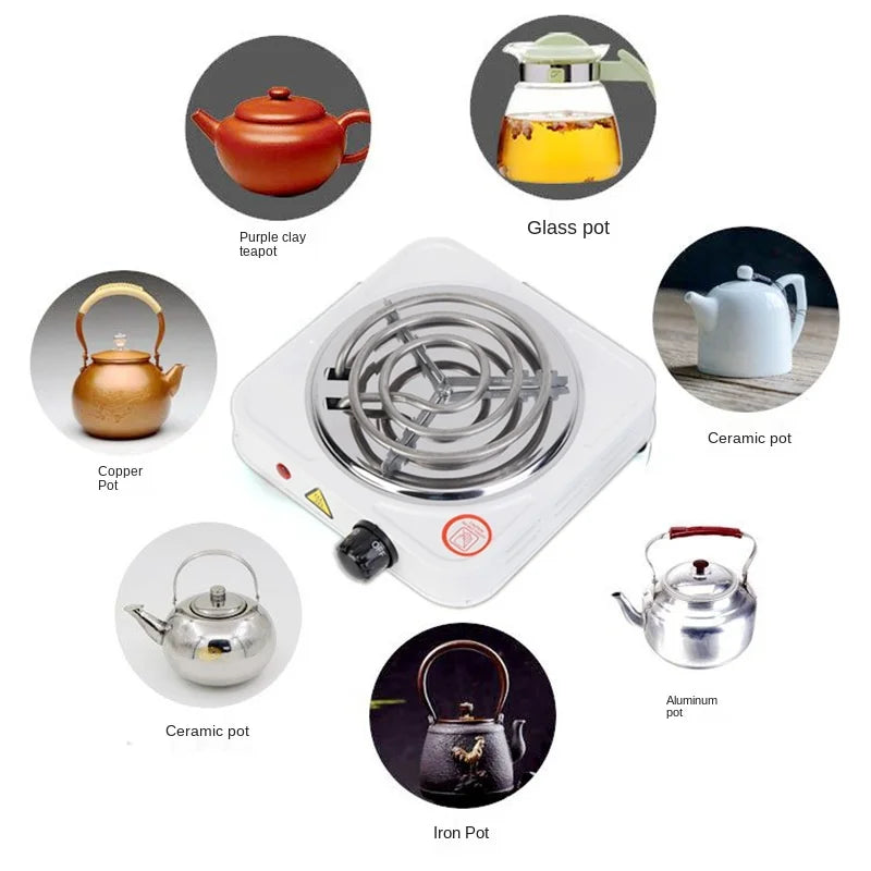 Electric Stove for cooking, Hot Plate heat up in just 2 mins, Easy to clean, 1000W, Automatic - Double Spiral Hot Plate