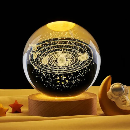 🌌✨ 3D Galaxy Crystal Ball Night Light – A Universe on Your Desk! 🌠