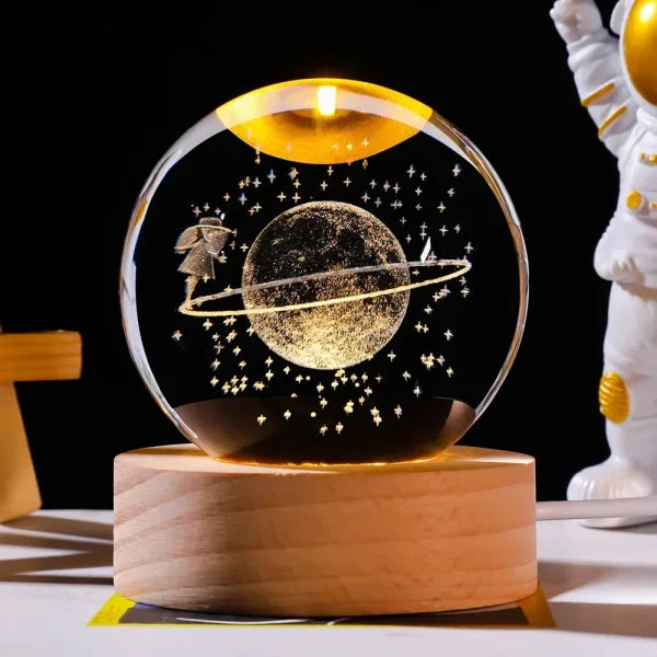 🌌✨ 3D Galaxy Crystal Ball Night Light – A Universe on Your Desk! 🌠
