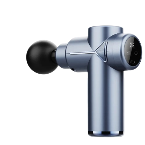 4-in-1 Ultra-Quiet Massage Gun – Deep Tissue Pain Relief with 4 Heads & Adjustable Speeds