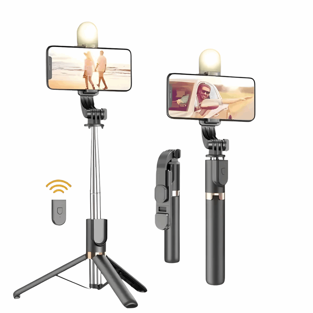"✨📸 Remote Control 4-in-1 Selfie Stick – Your Ultimate Photo Buddy! 🎥🤳"