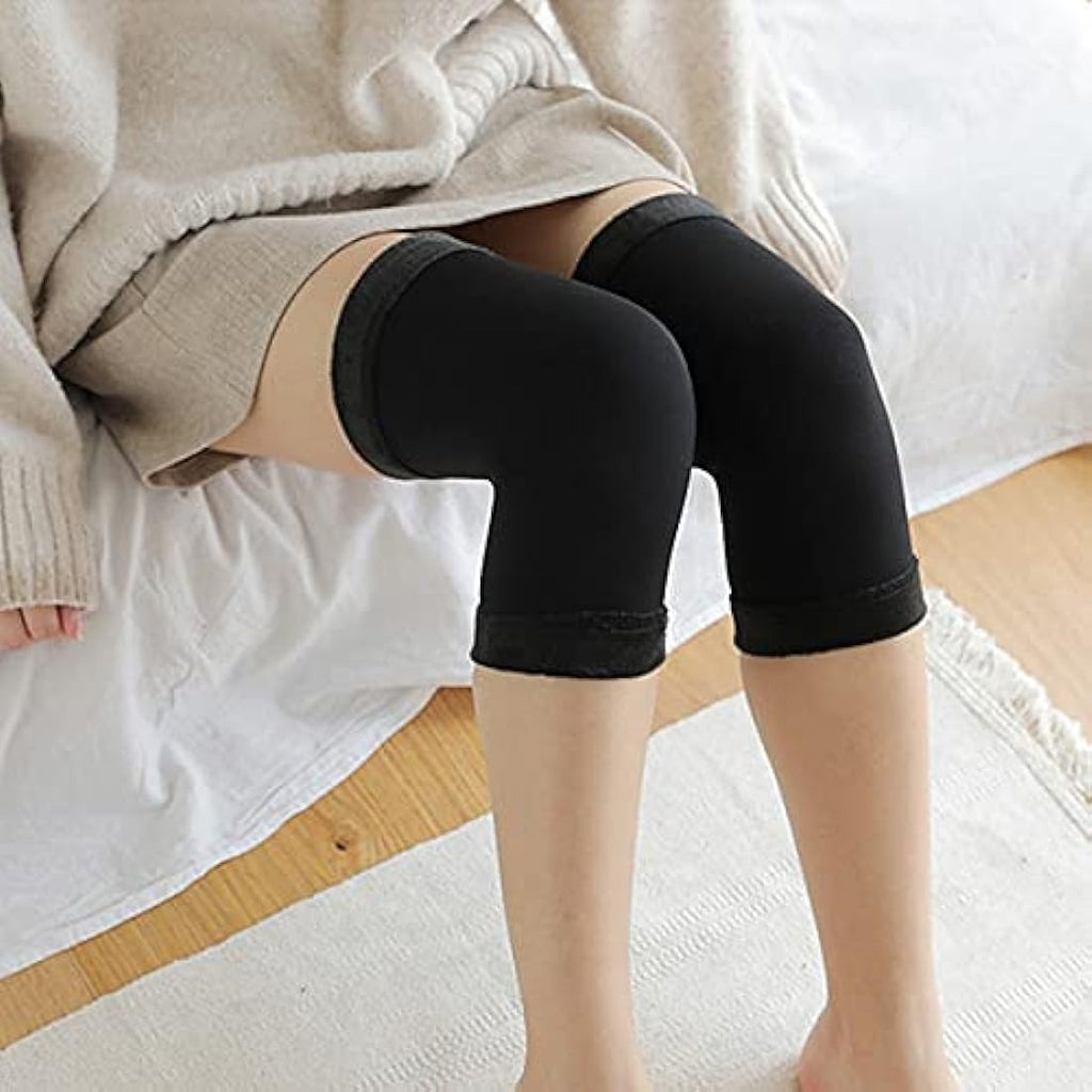 Woolen Blend Thermal Knee Warmers Breathable Elastic Knees Sleeves for Winter