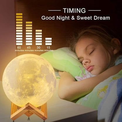 Moon Lamp 16 Colors - 3D Printed Night Light with Timer & Remote