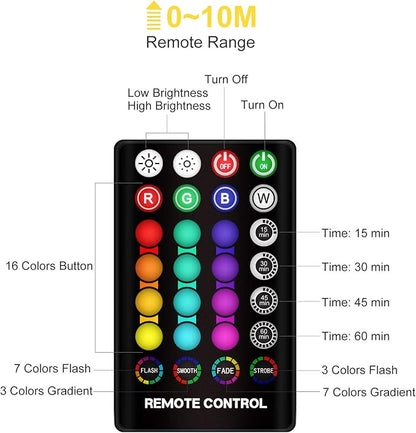 Moon Lamp 16 Colors - 3D Printed Night Light with Timer & Remote
