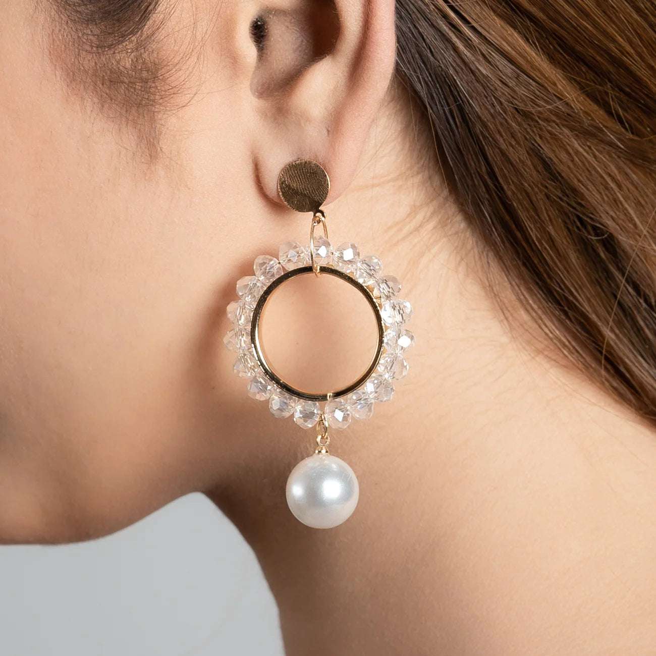 ROUND DROP EARRING