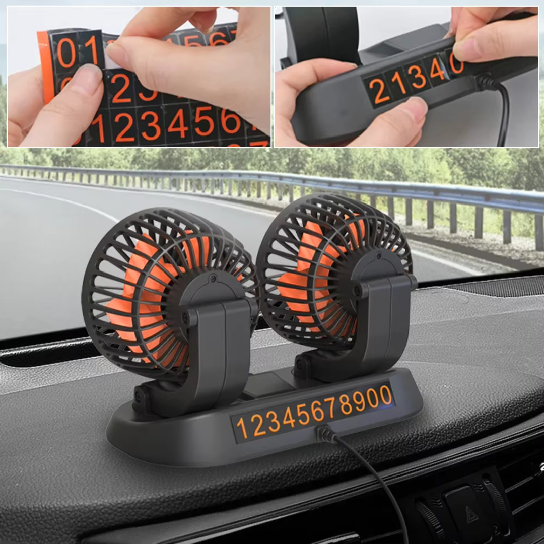 LONG NECK FOLDABLE DOUBLE HEADED FAN - 360 ROTATION