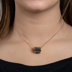 CHARM STERLING BLACK STONE PENDANT