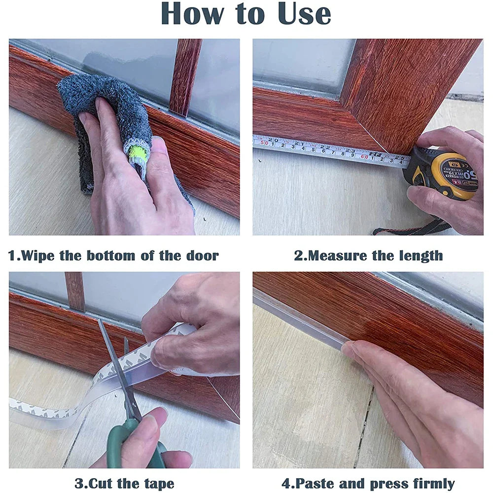 5 Meter Door Sealing Strips for Seal Sound Proof, Insect, Dust for Bathroom Door Window