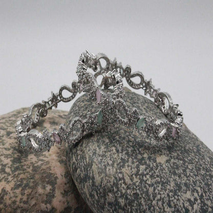 White Stylish Antique Bracelet with Stone