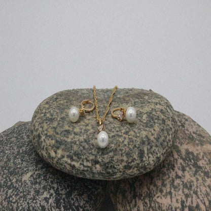 Pearl Necklace Set Earings