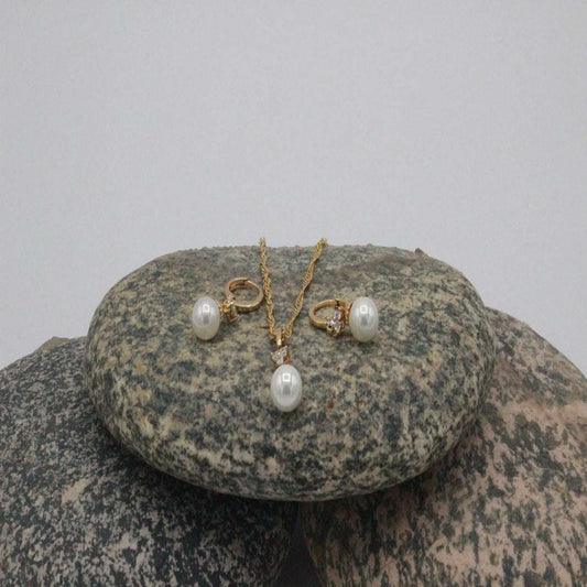 Pearl Necklace Set Earings