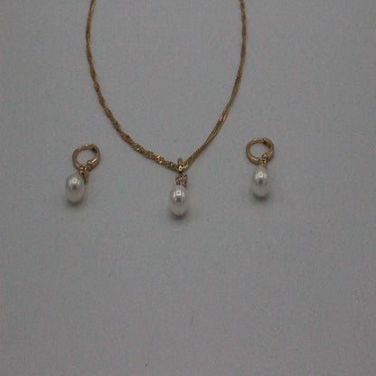 Pearl Necklace Set Earings