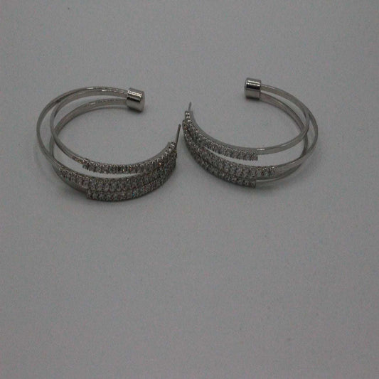 Silver Double Hoop Earing