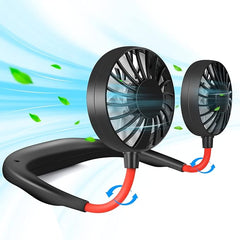 Personal Hand-Free Neck Fan Mini USB Wearable Neckband Sport Fan, 3 Speed Adjustable, 360 Degrees.