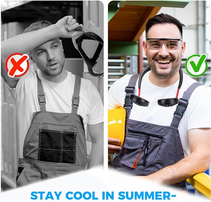 3 Speed Adjustable Personal Hand-Free Neck Fan with Free Delivery