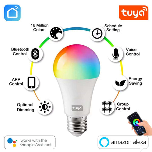 Smart RGB WiFi Bulb – 16M Colors, Voice Control, & Dimmable