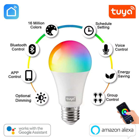 Smart RGB WiFi Bulb – 16M Colors, Voice Control, & Dimmable