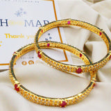 Bangles with White Stones and Gem
