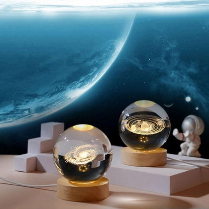 🌌✨ 3D Galaxy Crystal Ball Night Light – A Universe on Your Desk! 🌠
