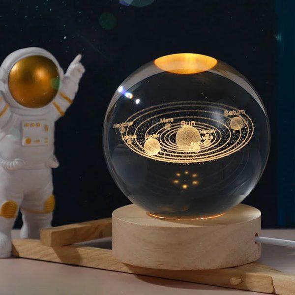 🌌✨ 3D Galaxy Crystal Ball Night Light – A Universe on Your Desk! 🌠