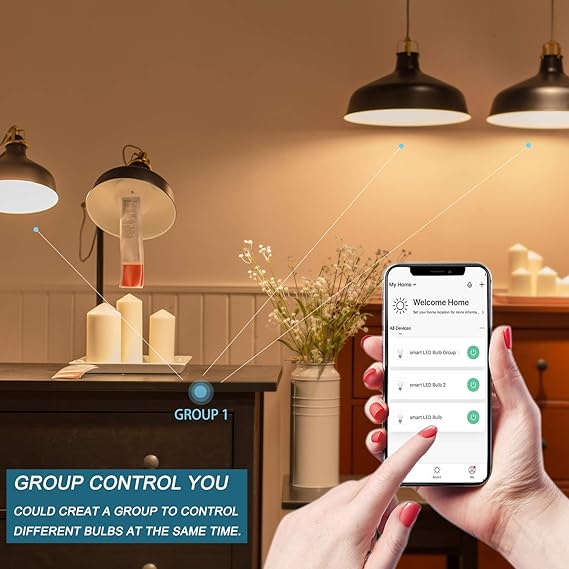 Smart RGB WiFi Bulb – 16M Colors, Voice Control, & Dimmable