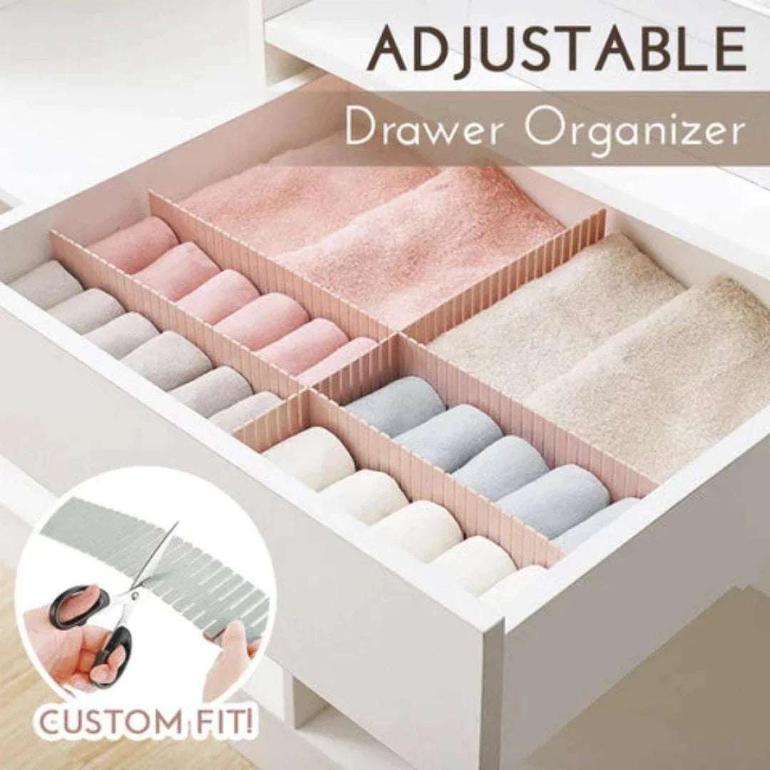 Adjustable Drawer Separator & Plastic DIY Divider Clapboard Organizer