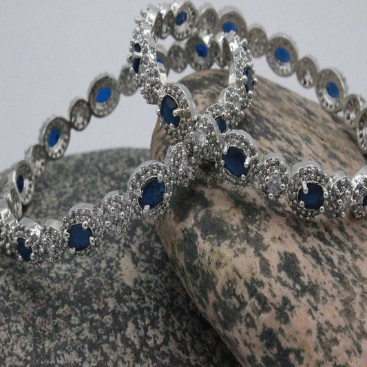 Round cut Blue Gem Bracelet
