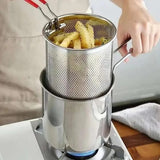 Stainless Steel Deep Fryer Pot with Strainer – 12L Capacity for Home & Kitchen