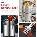 Stainless Steel Deep Fryer Pot with Strainer – 12L Capacity for Home & Kitchen