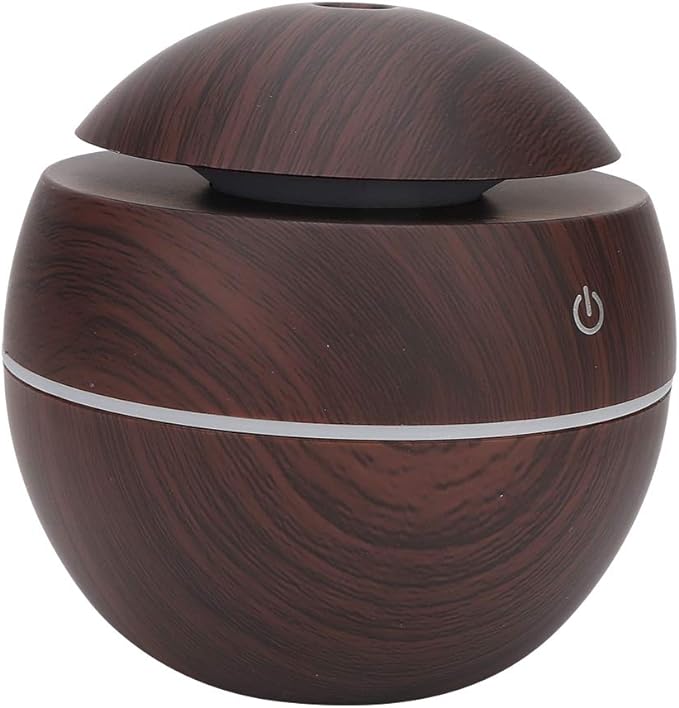 Smog  Air Purifier, House Air Humidifier, Small Scented Air Freshener Round Ball Shape Usb Rechargeable Aroma Diffuser Humidifier(Deep Wood Grain)