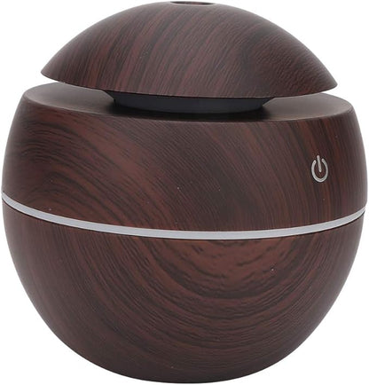 Smog  Air Purifier, House Air Humidifier, Small Scented Air Freshener Round Ball Shape Usb Rechargeable Aroma Diffuser Humidifier(Deep Wood Grain)