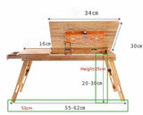 Multipurpose Wooden Laptop Table, Foldable Study Table, Portable Laptop Table with Drawer