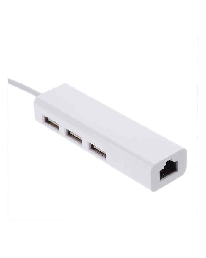 Type-C USB 3.1 to 3 Port USB 2.0 Network Hub Adapter
