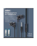 Remax RW-105 Wired Earphone For Calls And Music - Black